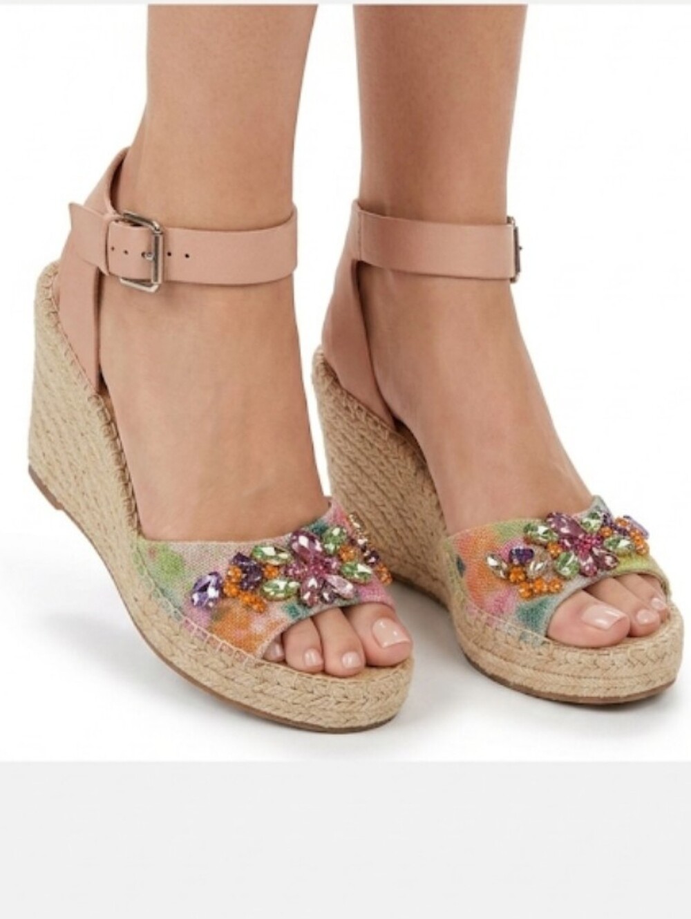 Ivanka Trump Jeweled Espadrille Sandals Size 7